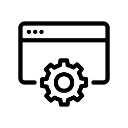 web browser window interface containing a gear vector image