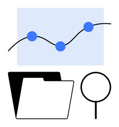 data analysis concept with line chart file folder vector image