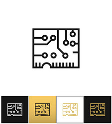 Electronics computer circuit chip icon vector