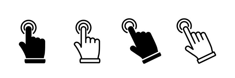 hand click icon clicking finger pointer vector