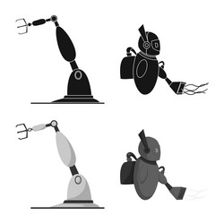 isolated object of robot and factory icon vector image