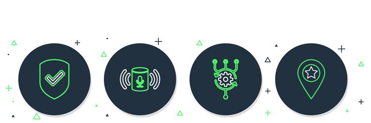 Set line voice assistant algorithm shield vector