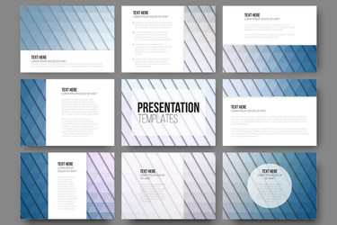 set of 9 templates for presentation slides vector image