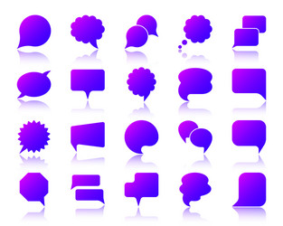 Speech bubble simple gradient icons set vector