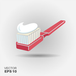 Toothbrush with toothpaste flat icon Royalty Free Vector