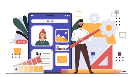web ui and ux design vector image
