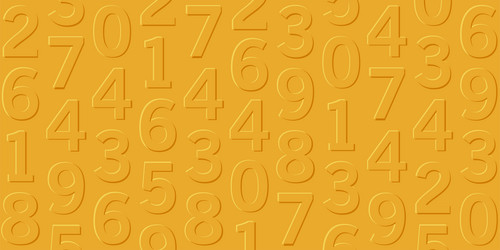 yellow pattern with volume 3d numbers vector image