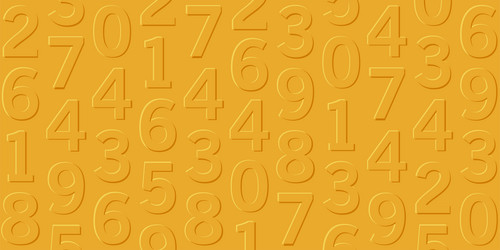 Yellow pattern with volume 3d numbers vector