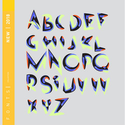 abstract colorful font and alphabet vector image