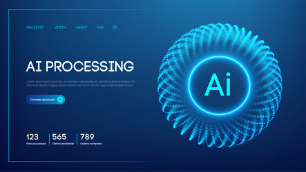 ai processing technology with glowing futuristic vector image