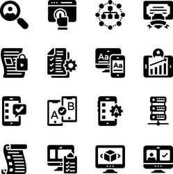 app design and web management solid icons vector image