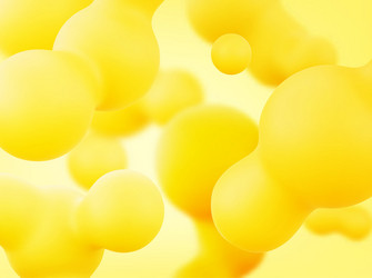 bright yellow banner with 3d blobs vector image
