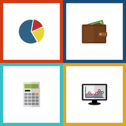 flat icon incoming set of chart calculate vector image
