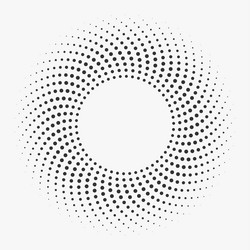 halftone style symmetrical round frame pattern vector image