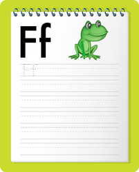 Letter F Tracing Worksheet for Kids Vector Image