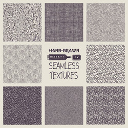 set of hand drawn marker and ink patterns vector