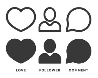 set of social network icons black color isolated vector image
