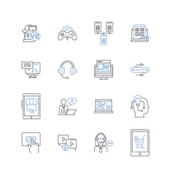 software apps line icons collection interface vector image