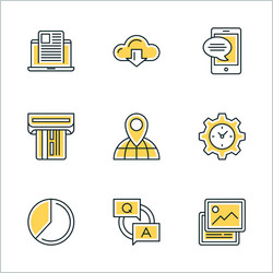 thin line icon set icons for website mobile vector image