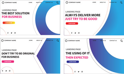 abstract landing page design bulk vector image