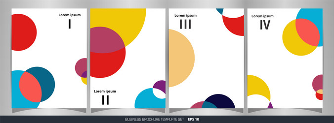 abstract of colorful circle pattern brochure set vector