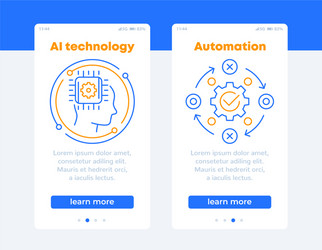 ai technology and automation banners for web vector image