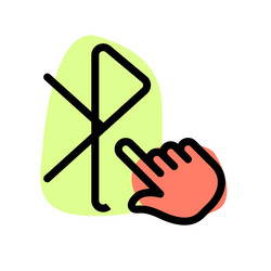 bluetooth option activated with hand click vector image