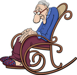 Cartoon Elderly Man Rocking Chair vector image