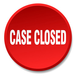 Case closed red round flat isolated push button vector