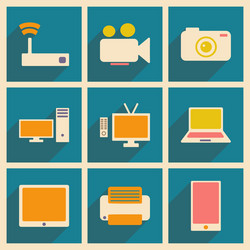 flat with shadow concept and mobile application vector image