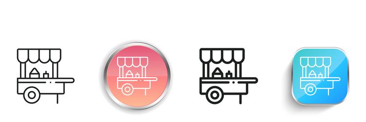 food stand icon thin linear regular and button vector image