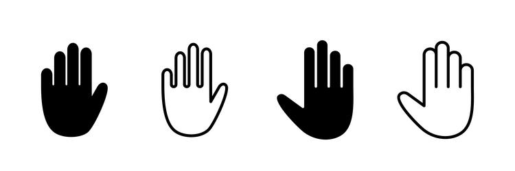 Hand icon symbols palm vector