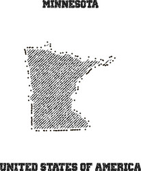 label with map of minnesota vector image