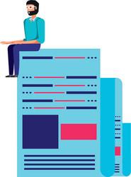 man with paper document isolated icon vector image