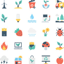 Nature & Ecology Icon Set Vector Image