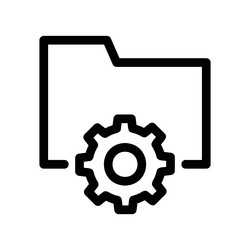 outline style file folder with a gear symbol vector image