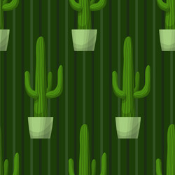 seamless pattern with cactus vector image