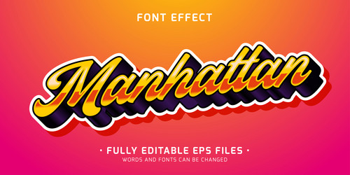 3d emboss sticker style font effect with shiny vector image