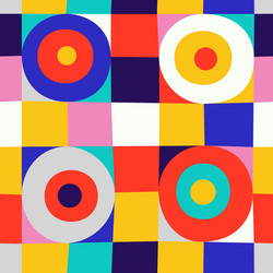 abstract circles and square seamless pattern vector image