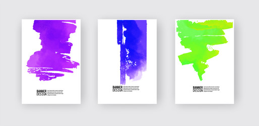 Abstract watercolor color design banner set vector