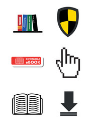 ebook download icons background vector