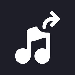 extract audio white pixel perfect solid ui icon vector image