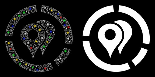 flare mesh 2d geo diagram icon with flash spots vector image