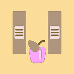 flat icon with thin lines folders apple vector image