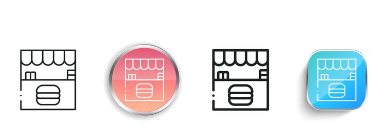 food store icon thin linear regular and button vector image