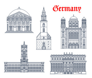 germany berlin churches and cathedrals landmarks vector