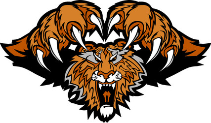 Pouncing Tiger Mascot Graphic Vector Image
