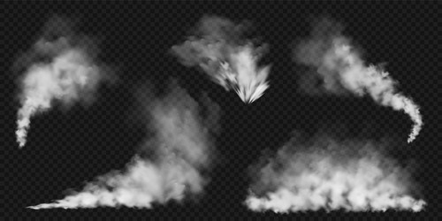 Realistic smoke clouds stream of from vector