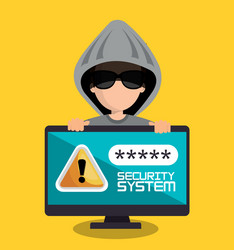 security system password hacker vector image