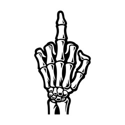Skeleton Hand Showing Middle Finger Vector Image